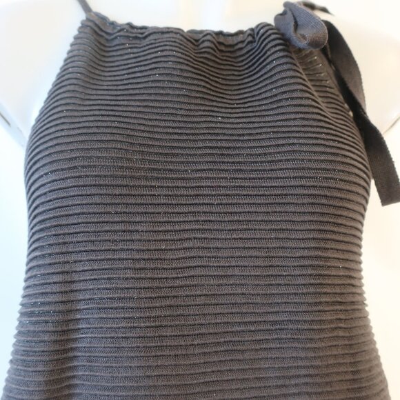 Womens Farella Capri Gray Ribbed Lurex Tank Top M - Picture 3 of 9